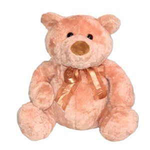 Gund Orange Pot Belly Teddy Bear Plush Stuffed BeanBag Toy 12"